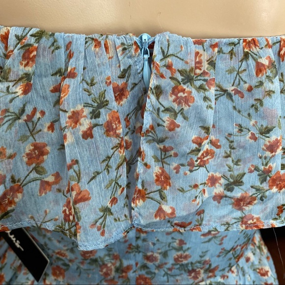 LULU’s blue floral off the shoulder summer dress - Picture 3 of 5